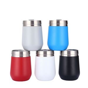 10 Oz. Stainless Steel Vacuum Insulated Wine Mug with Lid