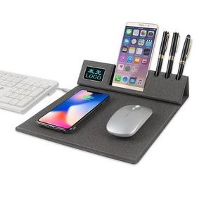 Folding Phone Holder Wireless Charger Mouse Pad