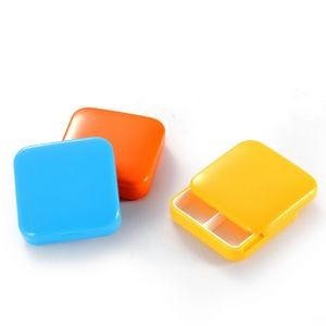 Square Slideable Cover 2-compartment Pill Box