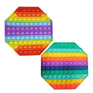 Octagon Large Size Rainbow Push Pop Bubble Fidget Toy
