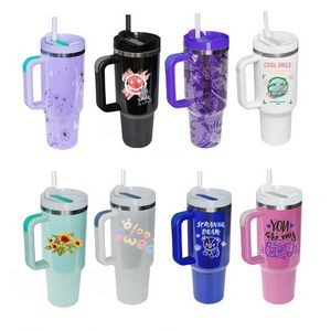 40 Oz. Vacuum Stainless Steel Sublimation Tumbler with Straw