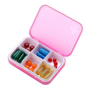 Square Medicine Storage Box w/6 Compartments