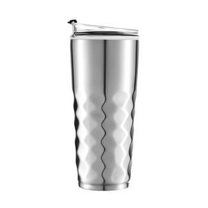 30 Oz. Silver Rhombus Insulated Vacuum Travel Mug