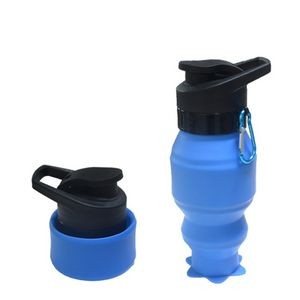 18 oz Silicone Foldable Sport Water Bottle