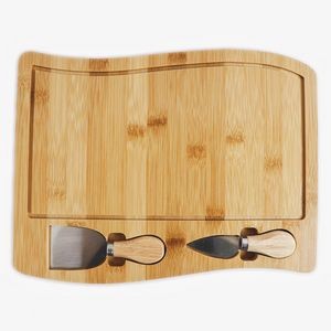 Bamboo Cheese Cutting Board Platter with Juice Groove