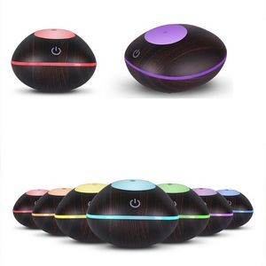 Wood Grain Aroma Diffuser Humidifier with 7 Color LED Light