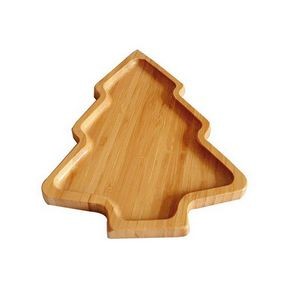 Bamboo Wooden Christmas Tree Shape Snack Tray