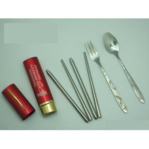 3 in 1 Stainless Steel Chopsticks Fork Spoon Cutlery Set