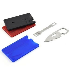 4 in 1 Pocket Credit Card Survival Knife Fork Sets