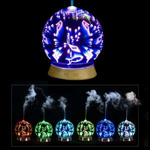 7 Colors LED Night Light 3D Glass Oil Aroma Diffuser
