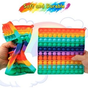 Square Large Size Rainbow Push Pop Bubble Fidget Toy