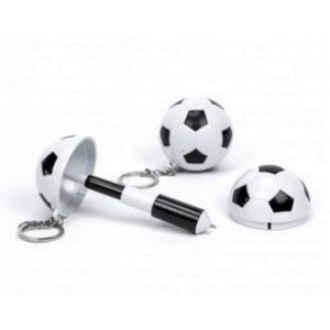 Stretchable Football Ballpoint Pen w/Keychain
