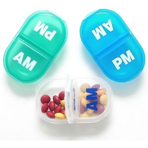 2 Compartments Plastic Pill Box