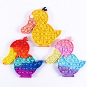 Rainbow Duck Push Pop Bubble Fidget Toy