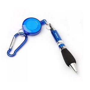 Retractable Badge Holder Carabiner Pen