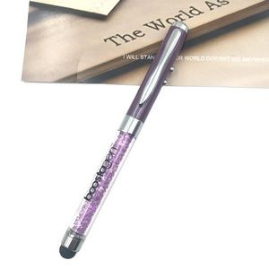 LED Light Crystal Ballpoint Pen with Stylus