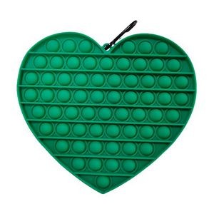 Heart Shape Large Push Pop Bubble Fidget Toy with Carabiner
