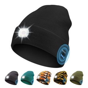 6 LED Lighted Knit Beanie Hat with Wireless Player
