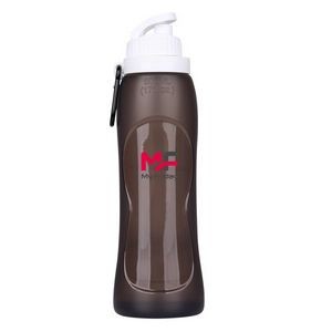 17 oz Silicone Folding Sport Bottle with Carabiner