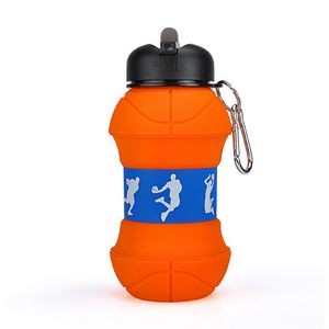 550 ML Basketball Shaped Sport Water Bottle Collapsible