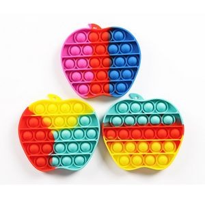 Colorful Apple Shape Push Pop Bubble Fidget Toy