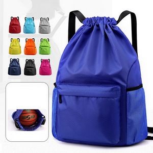 Dry Wet Drawstring Backpack with Zipper Pocket