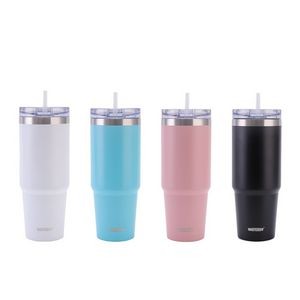 30 Oz. Screw Lid Double Wall Tumbler with Straw