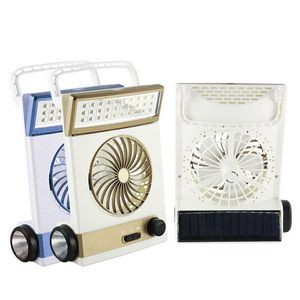 Solar Power Mini Fan With LED Table Lamp