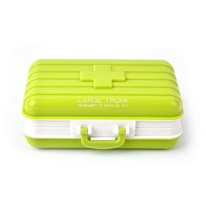 Plastic Mini Rotatable Suitcase Pill Storage Box