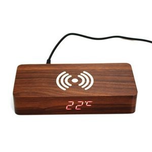 10 W Wood Alarm Clock Wireless Charger