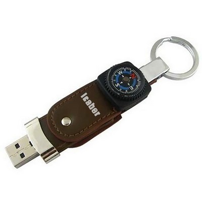 PU Swivel USB Flash Drive w/Compass (16GB)