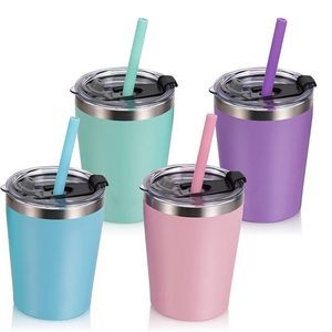 8 Oz. Double Wall Stainless Steel Straw Cup