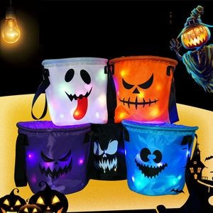 Trick or Treat LED Glow Candy Bucket