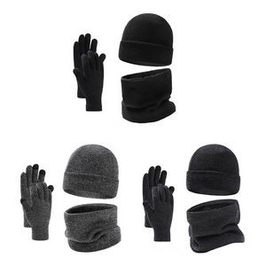 Winter Beanie Hat Scarf Gloves Set