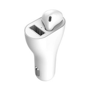 2 in 1 USB Car Charger w/TWS Wireless Earbud