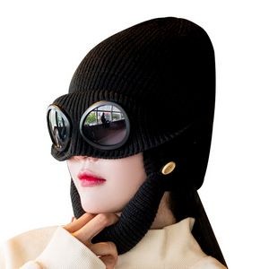 Aviator Earflap Hat with Glasses for Cycling