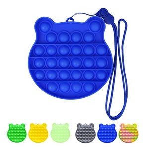 Silicone Popper Bubble Sensory Fidget Toy With Rope