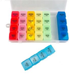 28 Case Rainbow Color Weekly 7 Day Pill Box