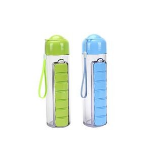 23 Oz. Pill Box Water Bottle w/7 Compartments