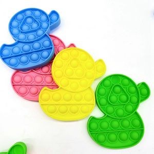 Duck Shaped Silicone Push Pop Bubble Toy