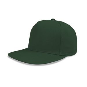 Deluxe 5 Panel Constructed Cotton Twill Flat Bill Cap
