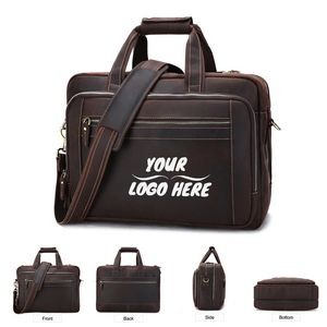 Leather Shoulder Laptop Tote Bag