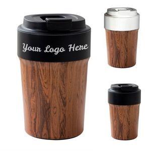 Wood Grain Coffee Mug With Lid