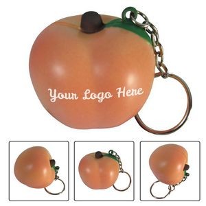 Peach Shape Stress Ball Key Chain