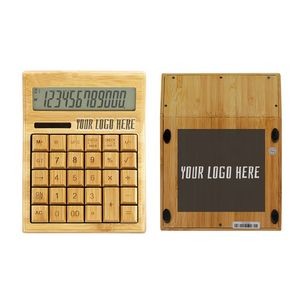 Solar Powered Bamboo Office Calculator