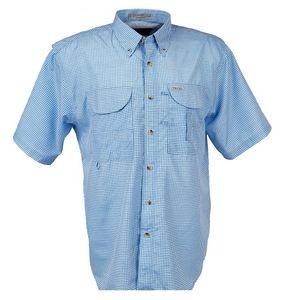 Men's Gingham Short Sleeve Fishing Shirt
