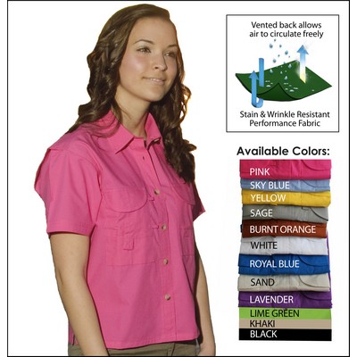 Tiger Hill Ladies' Poly/Cotton Short Sleeve Fishing Shirt