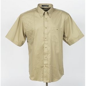 Tiger Hill Men's Khaki Beige Hunting Short Sleeve Shirt