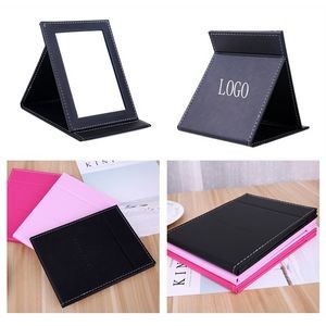 Foldable Square PU Leather Cosmetic Mirror
