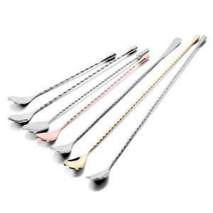 12" Stainless Steel Bartender Mixing Spoon Cocktail Stirrers